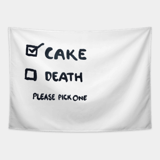 Cake or Death tick boxes - cake please! Tapestry