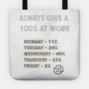 Always Give 100% at Work Tote