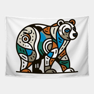 Bear illustration. Illustration of a bear in cubism style Tapestry