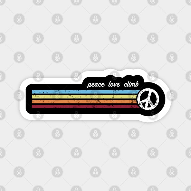 Retro Stripes Peace Love Climb Magnet by Jitterfly