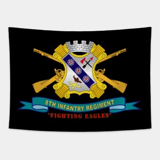 8th Infantry Regiment - Fighting Eagles w Br - Ribbon X 300 Tapestry