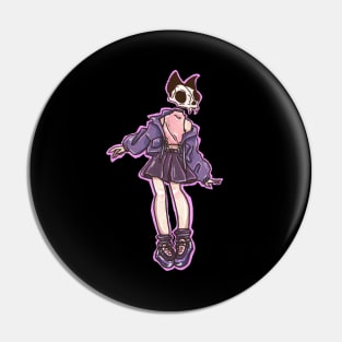 Skull cat girl fashion outfit Pin