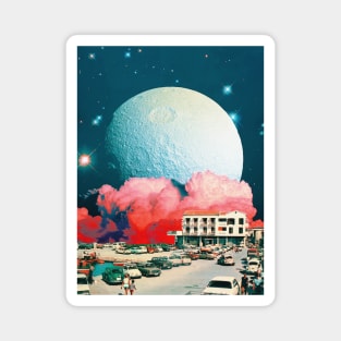 Moon Trip - Space Collage, Retro Futurism, Sci-Fi Magnet