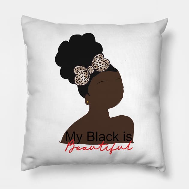My Black is Beautiful, Little Black Girls Pillow by Cargoprints