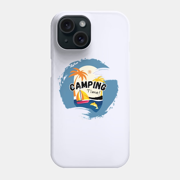 Camping Time with Sea ,Desert and Palm Trees Phone Case by A.S1