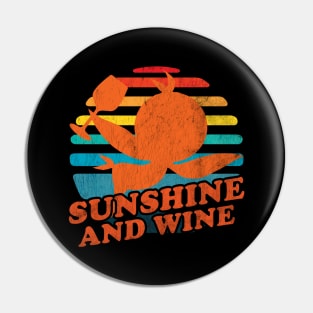 The Orange Bird Sunshine and Wine Orlando Florida Retro Distressed Look Pin