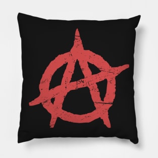 Distressed Punk Anarchy Symbol Pillow