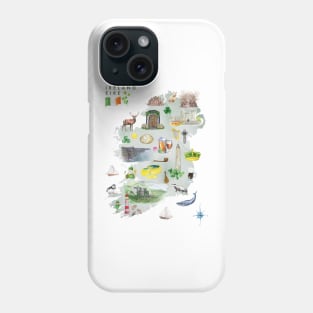 Illustrated Map of Ireland Phone Case