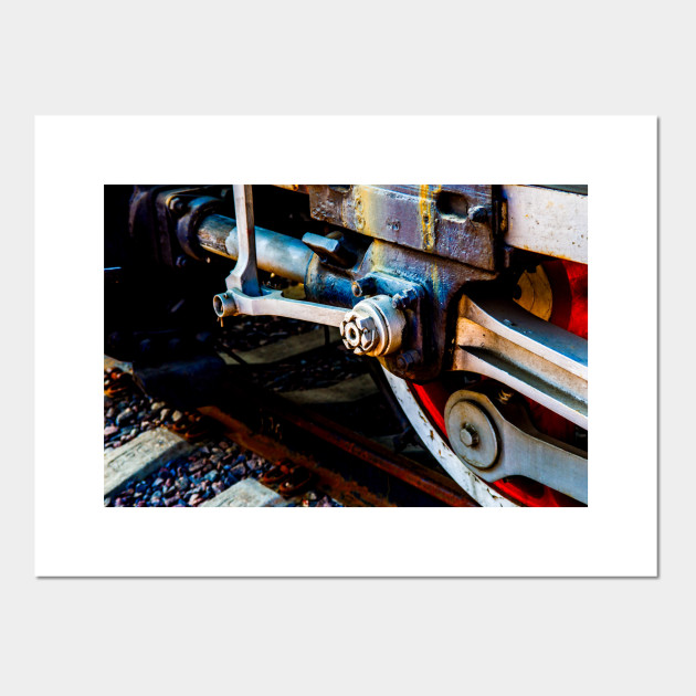 Steam Engine Locomotive Piston Main Rods Train Wheels Posters