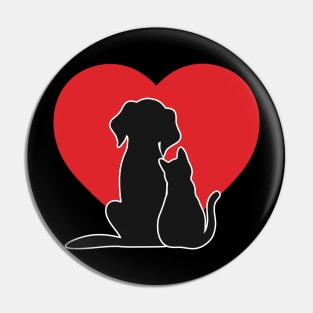 cat and dog inlove -cat lover -dog lover Pin