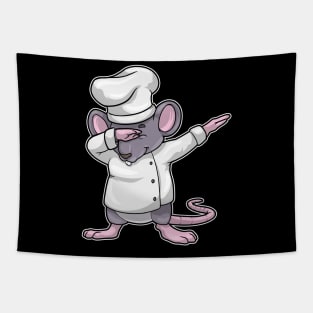 Rat as Chef with Chef's hat at Hip Hop Dance Dab Tapestry