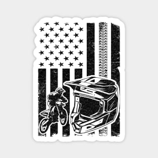 Motocross US Flag America Dirt Bike 4th Of July Funny Motocross Magnet