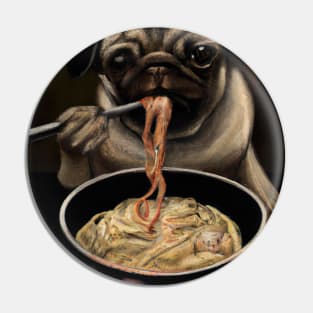 Dog eats Ramen Pin