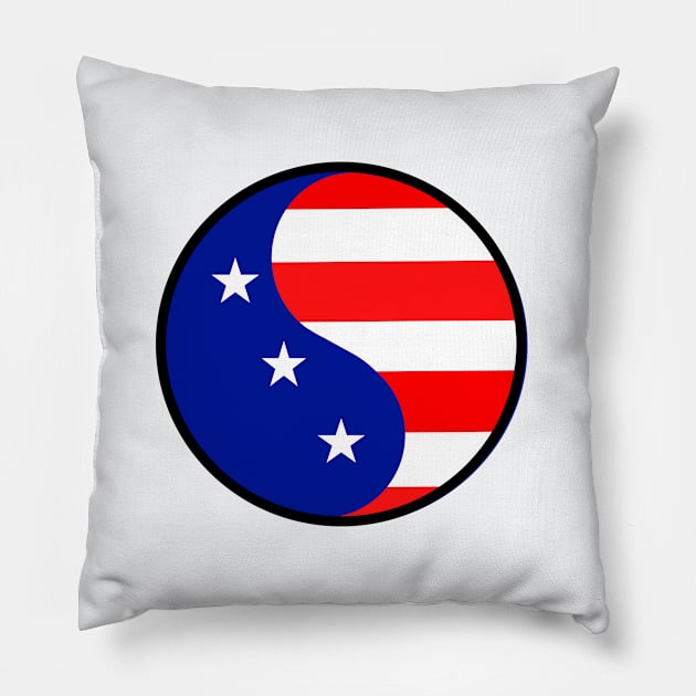 USA Yin Yang For The Fourth Of July - Yin And Yang Art Pillow by SartorisArt1