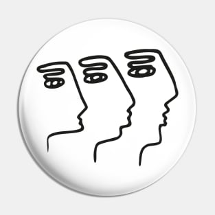 Abstract Faces Fingers Doodle One Line Art Pin