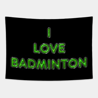 I Love Badminton - Green Tapestry