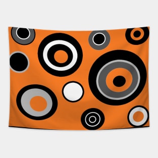 Experimental Geometric Circle Print Pattern (Orange version) Tapestry