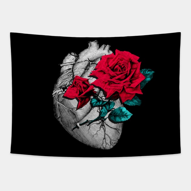 Heart Rose Tapestry by Canned Fresh