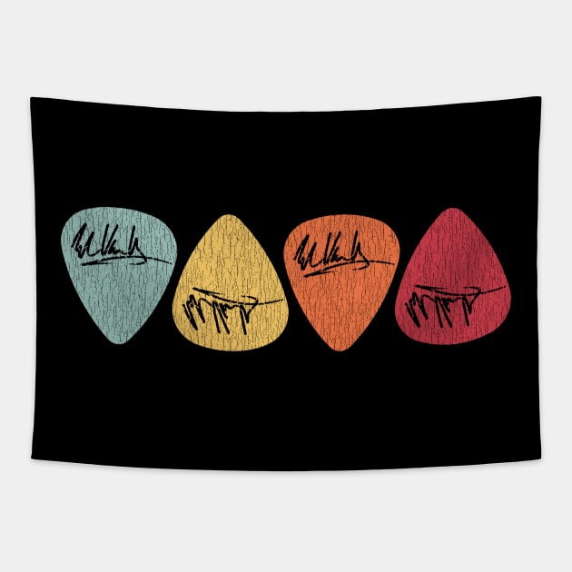 Van Halen Distressed Pick Signature Tapestry by BolaMainan