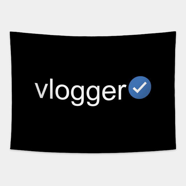 Verified Vlogger (White Text) Tapestry by inotyler