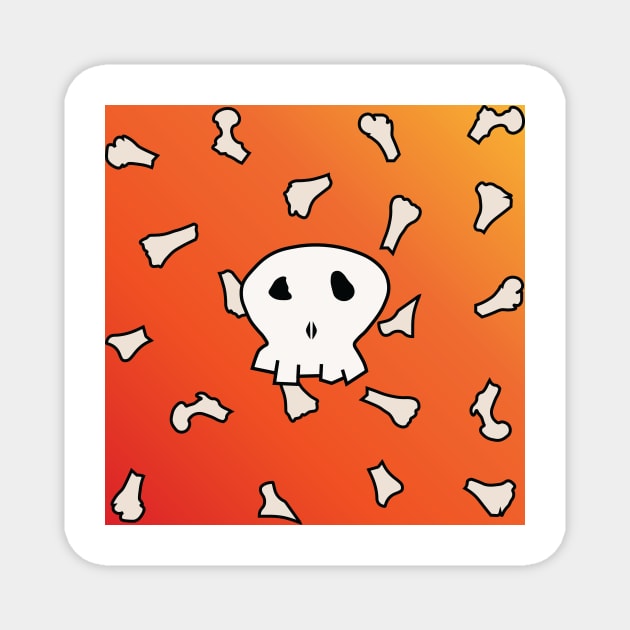 Front Skull, Backgroung Bones Magnet by RPMELO
