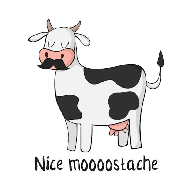 a cow with moostache by t-shiit