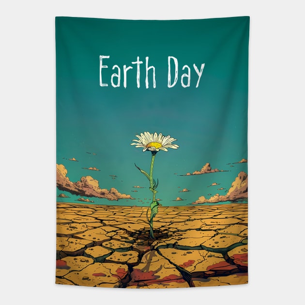 Earth Day: April 22nd A Reflection on Our Planet’s Fragile Existence on a Dark Background Tapestry by Puff Sumo