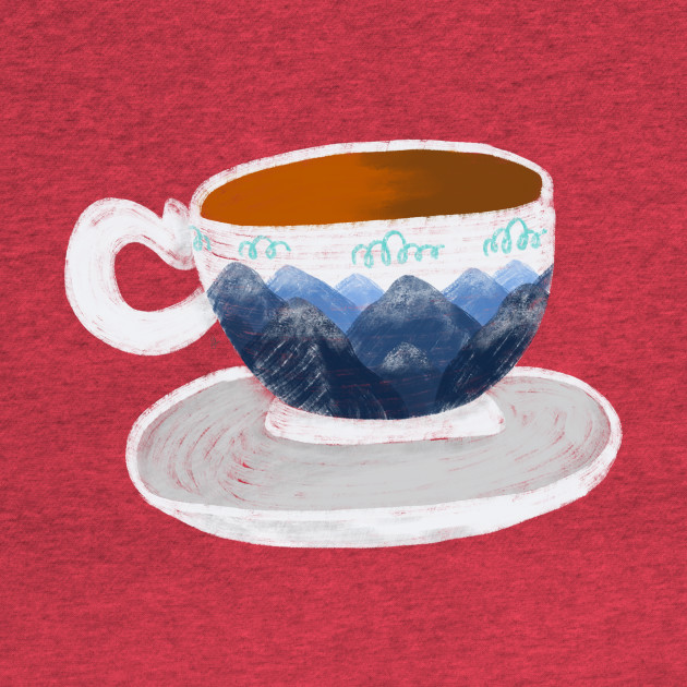 Discover Mountains cup of coffee - Coffee Cup - T-Shirt