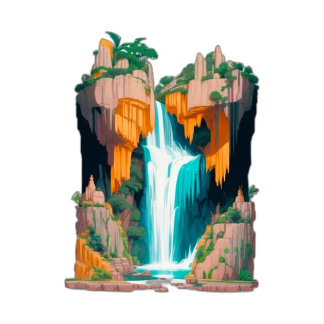 Nature Waterfall by arcanumstudio