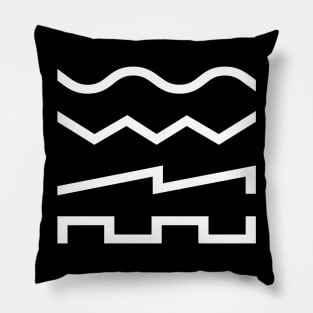 Waveforms 2 White Pillow