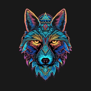 Geometric Abstract Wolfs Head T-Shirt