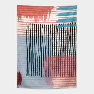 Pocket - Abstract Striped Geo Red Tapestry