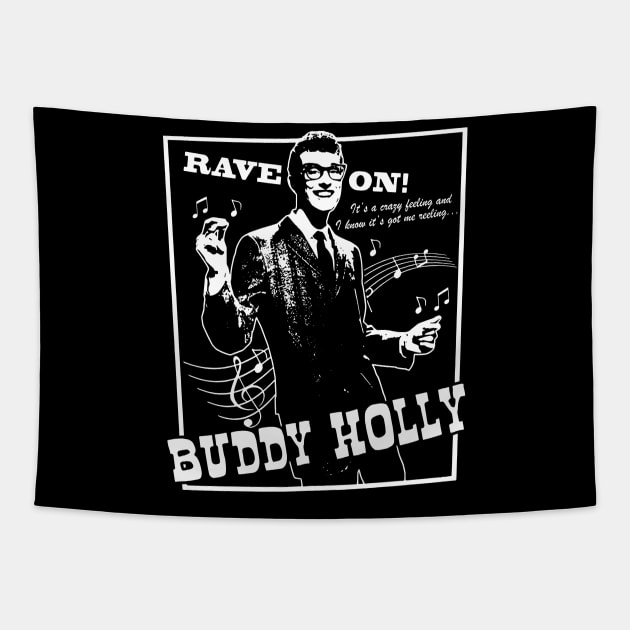 Buddy Holly Rave On Men Tapestry by chaxue