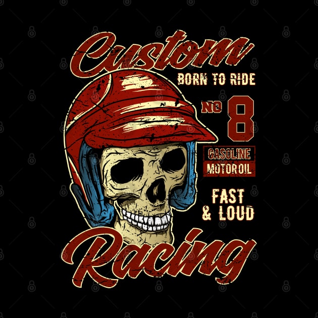 Custom Racing Skull by RockabillyM