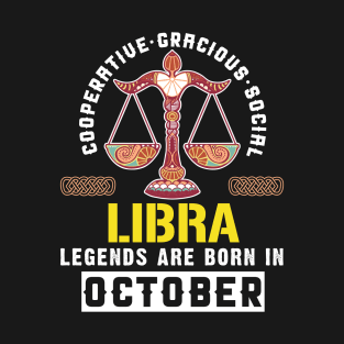 Zodiac Libra: Born In October T-Shirt