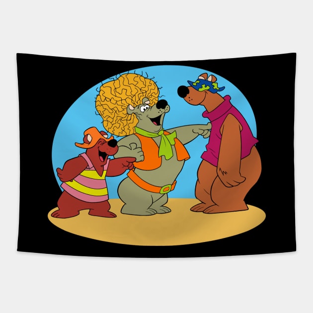 Hair Bear Bunch Tapestry by BigOrangeShirtShop