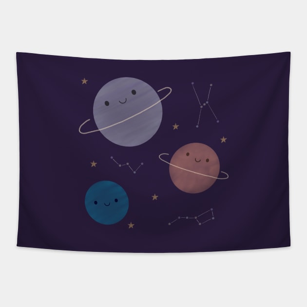 Kawaii Outer Space Tapestry by marcelinesmith