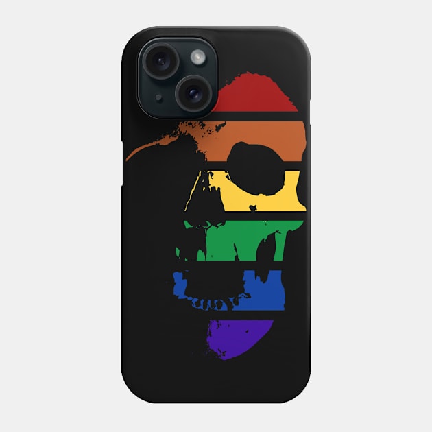 Dark Rainbow Skull Phone Case by CJ Ramirez