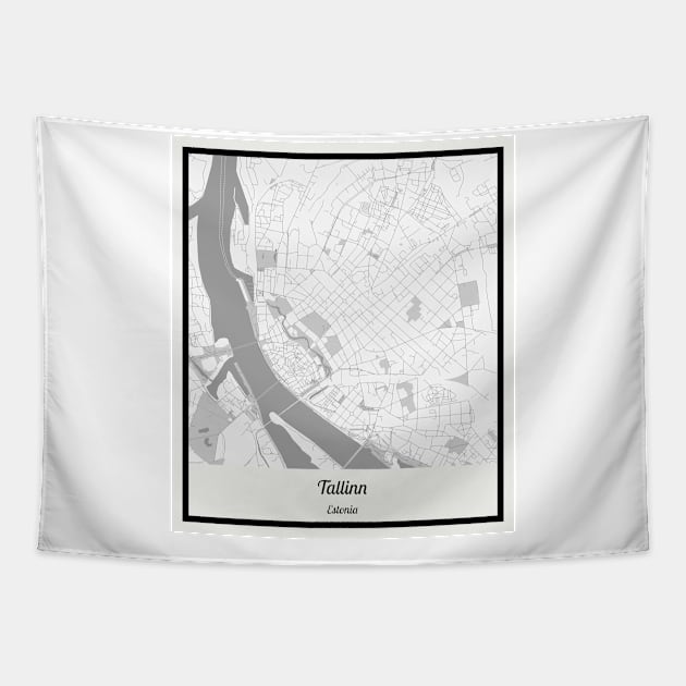 Map of Tallinn - Estonia Tapestry by AeTDesignPT