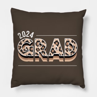 Class of 2024 Grad Animal Print Graduation Pillow