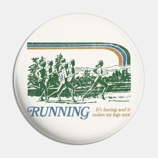 Running / 80s Vintage Style Parody Design Pin