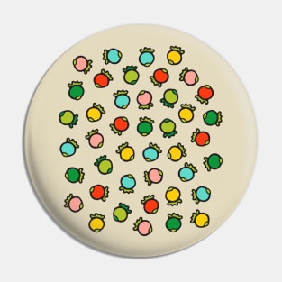 POLKA BERRIES Fun Tossed Retro Summer Fruit Bright Colours in Graphic Cartoon Style - UnBlink Studio by Jackie Tahara Pin