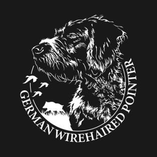 German Wirehaired Pointer Hunting Dog portrait T-Shirt
