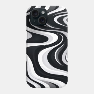 Monochrome Waves: Modern Abstract Ebb and Flow Phone Case