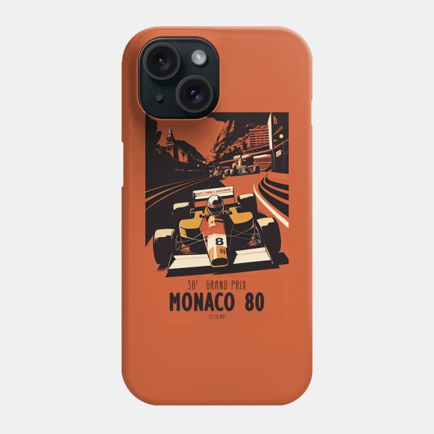 1980 Monaco Grand Prix Travel Poster Phone Case by GreenMary Design