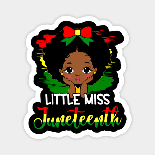 Little Miss Juneteenth Celebrating 1865 Cute Black Girls Kid Magnet