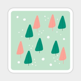 Christmas Brush Trees Magnet