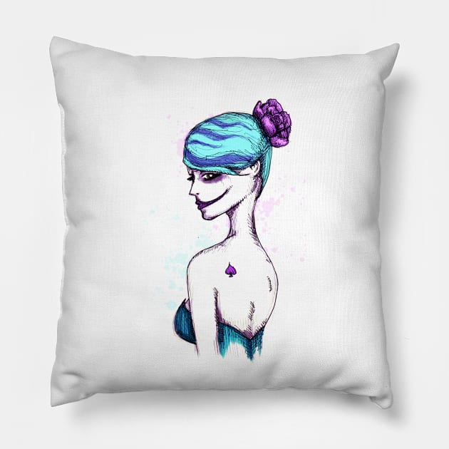 Clown Girl Pillow by LVBart