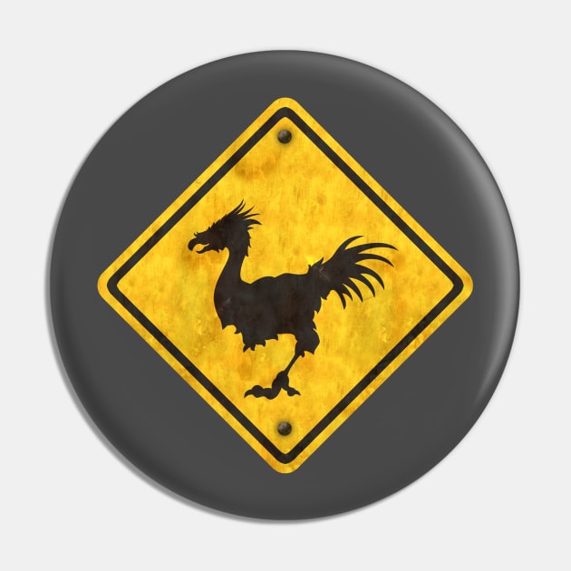 Chocobo Crossing Road Sign Pin by kovachconcepts