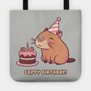 Cappy Capy Birthday Capybara Kawaii Tote